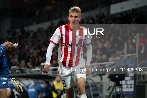 Bartosz Biedrzycki during the game between KS Cracovia and Stal Mielec in Krakow, Poland, on September 30, 2024. PKO BP Ekstraklasa, Polish...