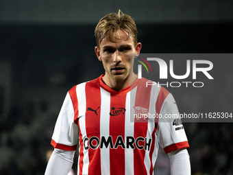 Mikkel Maigaard participates in the game between KS Cracovia and Stal Mielec in Krakow, Poland, on September 30, 2024. PKO BP Ekstraklasa, P...