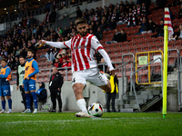 Ajdin Hasic plays during the game between KS Cracovia and Stal Mielec in Krakow, Poland, on September 30, 2024. PKO BP Ekstraklasa, Polish f...