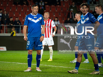 Piotr Wlazlo and Robert Dadok play during the game between KS Cracovia and Stal Mielec in Krakow, Poland, on September 30, 2024. PKO BP Ekst...