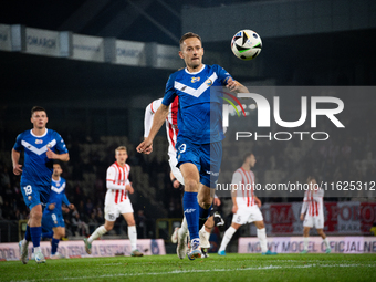 Krystian Getinger participates in the game between KS Cracovia and Stal Mielec in Krakow, Poland, on September 30, 2024. PKO BP Ekstraklasa,...