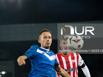 Krystian Getinger participates in the game between KS Cracovia and Stal Mielec in Krakow, Poland, on September 30, 2024. PKO BP Ekstraklasa,...