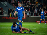 Mateusz Matras and Robert Dadok play during the game between KS Cracovia and Stal Mielec in Krakow, Poland, on September 30, 2024. PKO BP Ek...