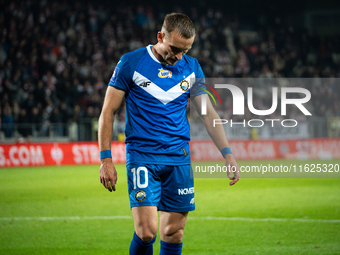 Maciej Domanski participates in the game between KS Cracovia and Stal Mielec in Krakow, Poland, on September 30, 2024. PKO BP Ekstraklasa, P...