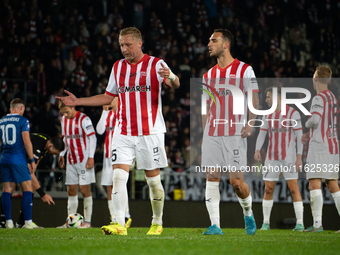 Kamil Glik and Virgil Ghita during the game between KS Cracovia and Stal Mielec in Krakow, Poland, on September 30, 2024. PKO BP Ekstraklasa...