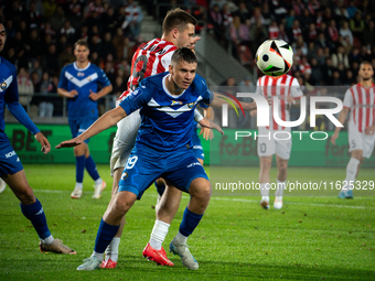 Dawid Tkacz plays during the game between KS Cracovia and Stal Mielec in Krakow, Poland, on September 30, 2024. PKO BP Ekstraklasa, Polish f...