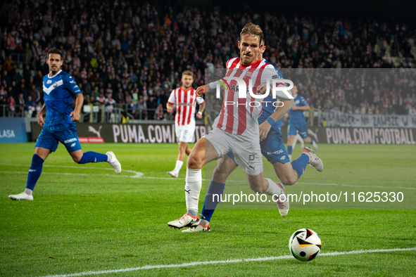 Mikkel Maigaard participates in the game between KS Cracovia and Stal Mielec in Krakow, Poland, on September 30, 2024. PKO BP Ekstraklasa, P...