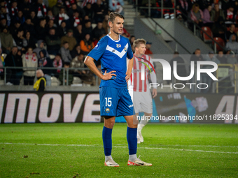 Marvin Senger during the game between KS Cracovia and Stal Mielec in Krakow, Poland, on September 30, 2024. PKO BP Ekstraklasa, Polish footb...