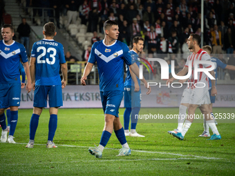 Dawid Tkacz plays during the game between KS Cracovia and Stal Mielec in Krakow, Poland, on September 30, 2024. PKO BP Ekstraklasa, Polish f...