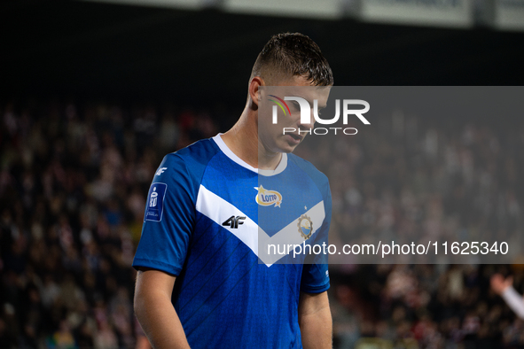 Dawid Tkacz plays during the game between KS Cracovia and Stal Mielec in Krakow, Poland, on September 30, 2024. PKO BP Ekstraklasa, Polish f...