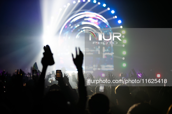 Zedd fans cheer during the DJ's concert at 713 Music Hall in Houston, Texas, on September 28, 2024. 