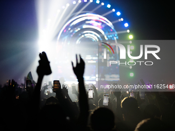 Zedd fans cheer during the DJ's concert at 713 Music Hall in Houston, Texas, on September 28, 2024. (