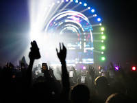 Zedd fans cheer during the DJ's concert at 713 Music Hall in Houston, Texas, on September 28, 2024. (