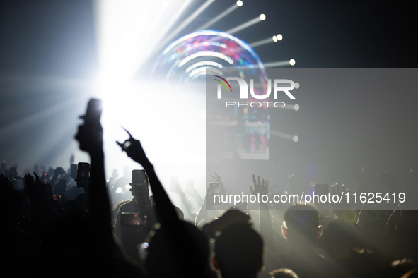 Zedd fans cheer during the DJ's concert at 713 Music Hall in Houston, Texas, on September 28, 2024. 