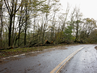 Damage from Hurricane Helene is seen in Whitetop, Virginia on September 30, 2024. (