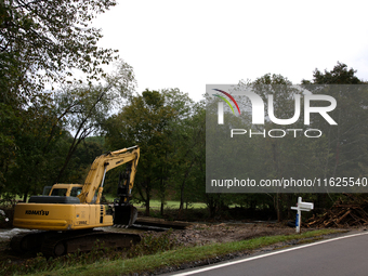 Damage from Hurricane Helene is seen in Lansing, North Carolina on September 30, 2024. (