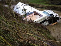 Damage from Hurricane Helene is seen in Lansing, North Carolina on September 30, 2024. (