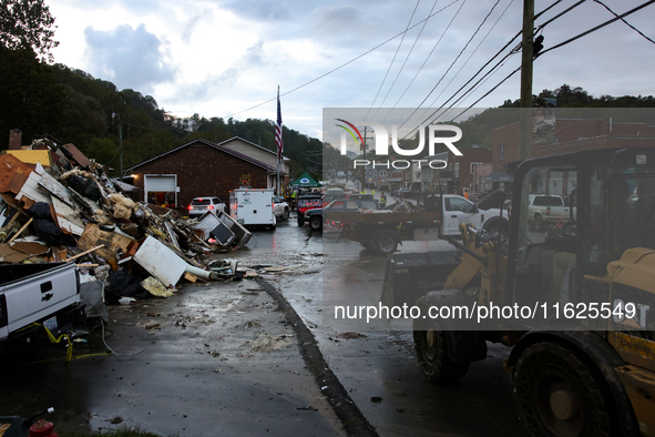 The town of Lansing, North Carolina is seen on September 30, 2024 after Hurricane Helene caused catastrophic damage to the region. 