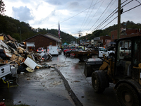 The town of Lansing, North Carolina is seen on September 30, 2024 after Hurricane Helene caused catastrophic damage to the region. (