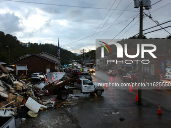 The town of Lansing, North Carolina is seen on September 30, 2024 after Hurricane Helene caused catastrophic damage to the region. (