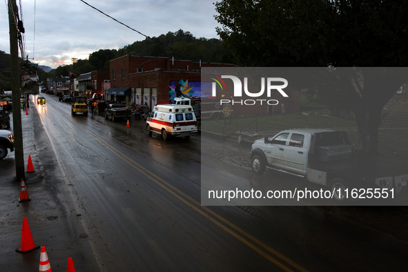 The town of Lansing, North Carolina is seen on September 30, 2024 after Hurricane Helene caused catastrophic damage to the region. 