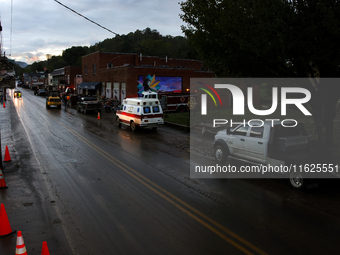 The town of Lansing, North Carolina is seen on September 30, 2024 after Hurricane Helene caused catastrophic damage to the region. (