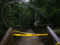 Damage from Hurricane Helene is seen in Lansing, North Carolina on September 30, 2024. (