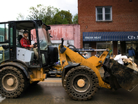 Damage from Hurricane Helene is seen in Lansing, North Carolina on September 30, 2024. (