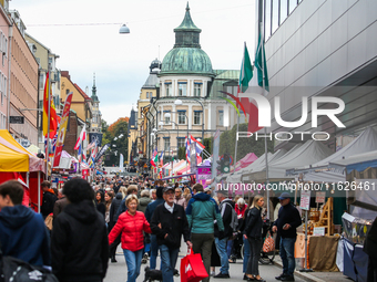 General view of the International Food Festival in Linkoping, Sweden, on October 1, 2024. The festival takes place from October 1 to 5. (