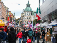 General view of the International Food Festival in Linkoping, Sweden, on October 1, 2024. The festival takes place from October 1 to 5. (