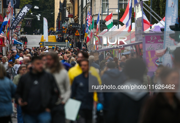 General view of the International Food Festival in Linkoping, Sweden, on October 1, 2024. The festival takes place from October 1 to 5. 