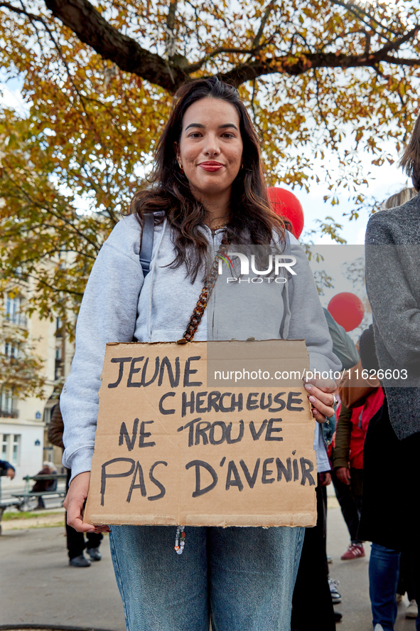 Demonstrators took part in a protest organized by the CGT union for strike action, demanding the repeal of the pension reform and higher wag...