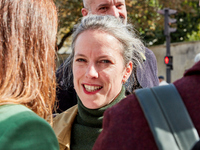 Lucie Castets, the left-wing New Popular Front (NFP - Nouveau Front Populaire) coalition's candidate for Prime Minister and an economist, wa...