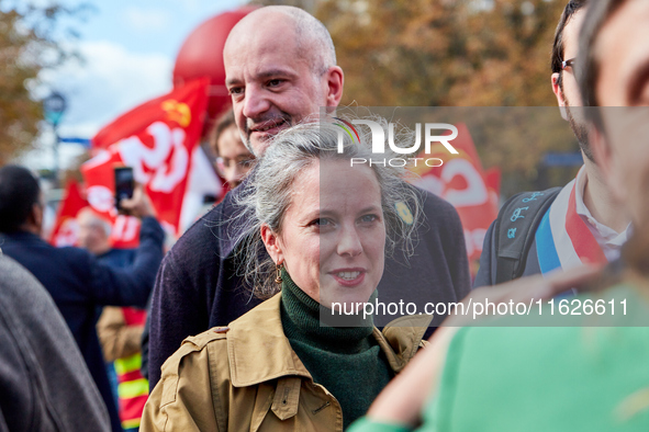 Lucie Castets, the left-wing New Popular Front (NFP - Nouveau Front Populaire) coalition's candidate for Prime Minister and an economist, wa...