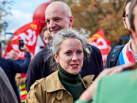 Lucie Castets, the left-wing New Popular Front (NFP - Nouveau Front Populaire) coalition's candidate for Prime Minister and an economist, wa...