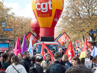 Sophie Binet, General Secretary of the French trade union General Confederation of Labour (CGT), was seen participating in a protest organiz...