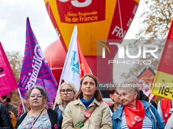 Sophie Binet, General Secretary of the French trade union General Confederation of Labour (CGT), was seen participating in a protest organiz...