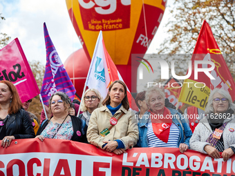 Sophie Binet, General Secretary of the French trade union General Confederation of Labour (CGT), was seen participating in a protest organiz...