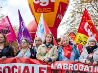 Sophie Binet, General Secretary of the French trade union General Confederation of Labour (CGT), was seen participating in a protest organiz...