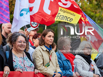 Sophie Binet, General Secretary of the French trade union General Confederation of Labour (CGT), was seen participating in a protest organiz...