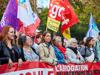 Sophie Binet, General Secretary of the French trade union General Confederation of Labour (CGT), was seen participating in a protest organiz...