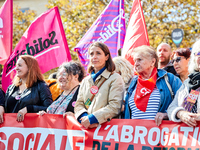 Sophie Binet, General Secretary of the French trade union General Confederation of Labour (CGT), was seen participating in a protest organiz...