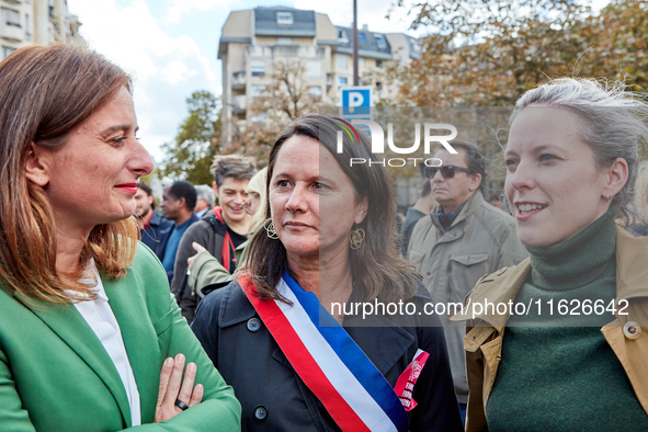 Politicians from the left-wing New Popular Front (NFP - Nouveau Front Populaire) coalition, including Eric Coquerel, Marine Tondelier, Lucie...