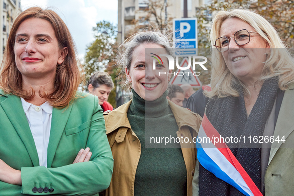 Politicians from the left-wing New Popular Front (NFP - Nouveau Front Populaire) coalition, including Eric Coquerel, Marine Tondelier, Lucie...