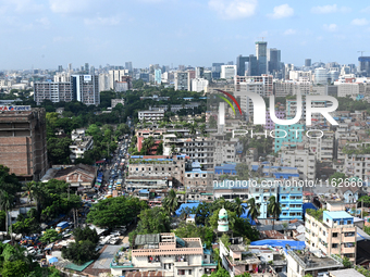 A general view of the Bangladeshi capital city Dhaka in Dhaka, Bangladesh, on October 1, 2024. Despite improvements in scores across the boa...