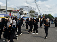 Hundreds of Arema FC supporters march to Kanjuruhan Stadium to mark the second anniversary of the football disaster that killed 135 people....