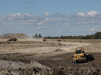 Construction begins for a new housing subdivision in Markham, Ontario, Canada, on September 30, 2024. (