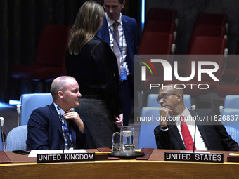 Fergus Eckersley, Minister Counsellor, at the Security Council meeting on the situation in Libya and Robert A. Wood US Representative to the...