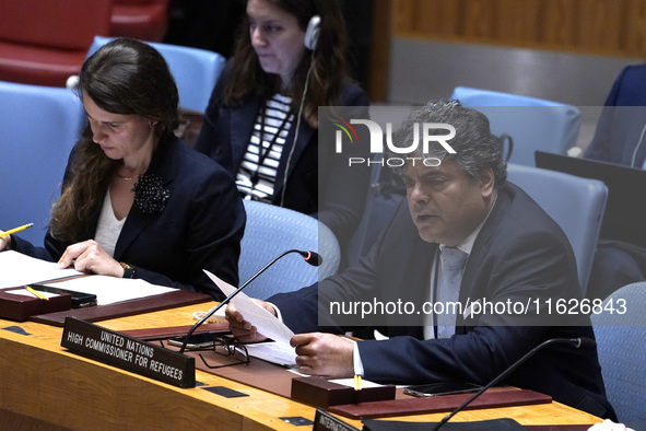 Sivanka Dhanapala, Director of the United Nations High Commissioner for Refugees Office in New York, briefs the Security Council meeting on...