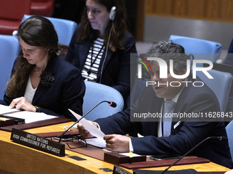 Sivanka Dhanapala, Director of the United Nations High Commissioner for Refugees Office in New York, briefs the Security Council meeting on...